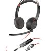 POLY Blackwire 5220 Stereo USB-C Headset + 3.5mm Plug + USB-C/A Adapter