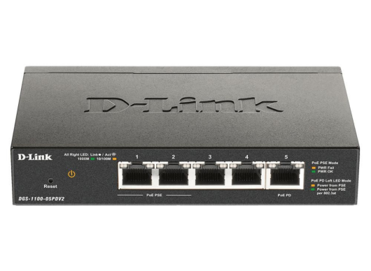 D-Link 5-Port Gigabit PoE Smart Managed Switch and PoE Extender | DGS-1100-05PDV2