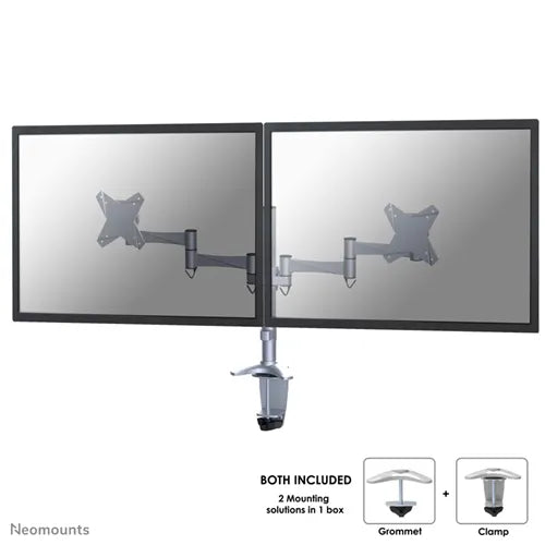 Neomounts 10" - 27" Dual Monitor Arm Desk Mount | FPMA-D1330DSILVER