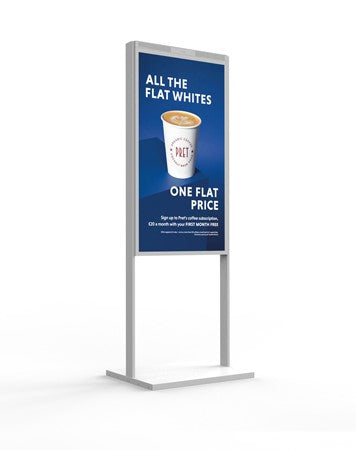55" White Double-Sided Ultra High Brightness Digital Display | 3500 cd/m² Floor Standing Signage