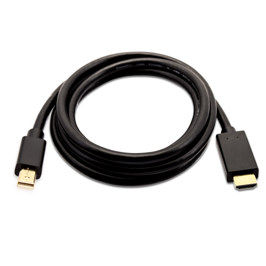 V7 2m/6.6ft Mini DisplayPort Male to HDMI Male UHD Black | V7MDP2HD-02M-BLK-1E