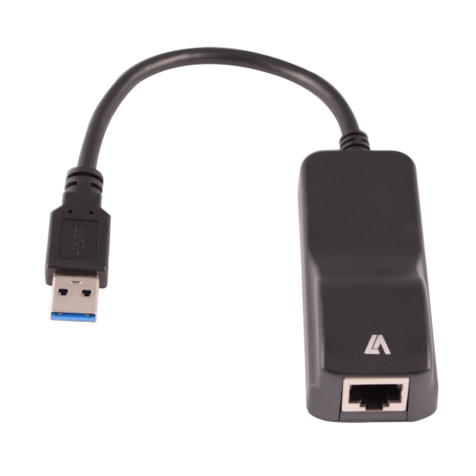 V7 Gigabit Ethernet Adapter USB A Male to RJ45 Female Black - CBLUSB3RJ-1E