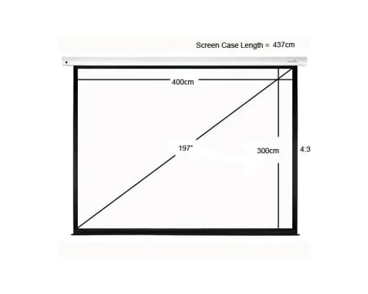 Sapphire Electric 400x300cm Projector Screen 4:3 197 inch SEWS400BV-A