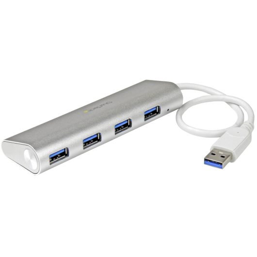 StarTech ST43004UA 4-Port Portable USB 3.0 Hub with Built-in Cable - 5Gbps