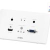 Aten HDMI & VGA HDBaseT Transmitter with EU Wall Plate / PoH (4K@100m) (HDBaseT Class A) (PoH PD) | VE2812AEUT-AT-E